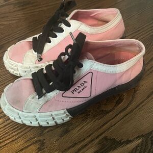 Prada Pink and White Sneakers